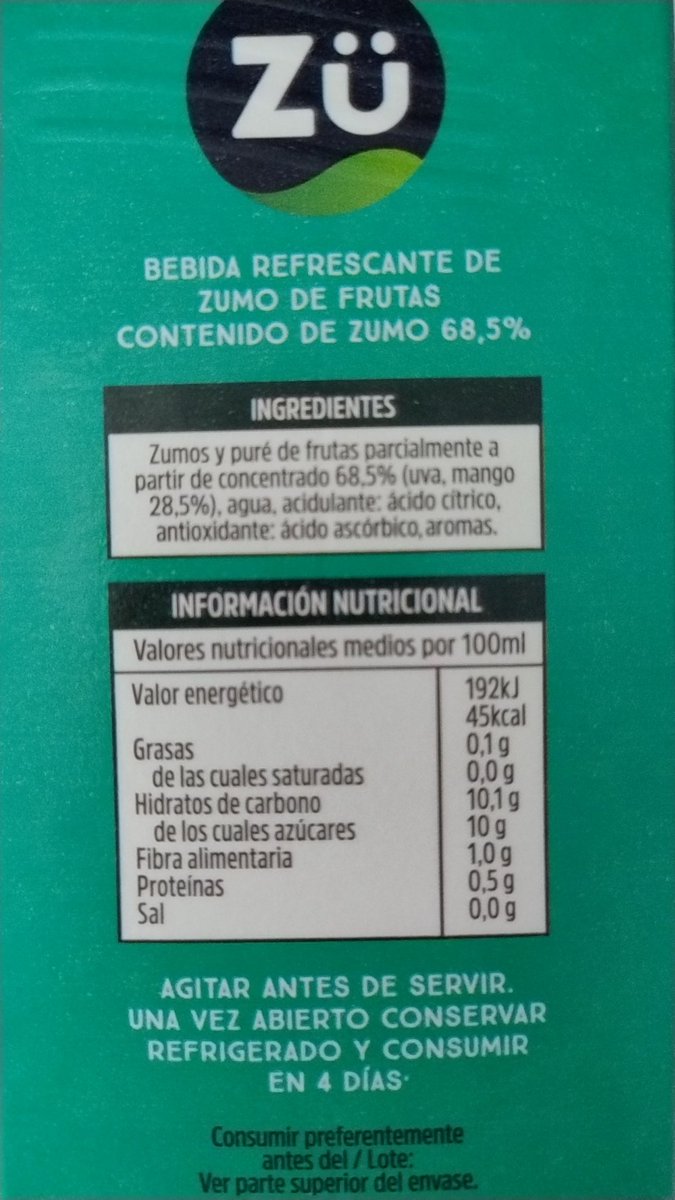 ¿Por qué? En la foto solo hay mango, pone selección mango y nada más, pero luego en los ingredientes, primero es uva. Timo. <a href="/FACUA/">FACUA</a>