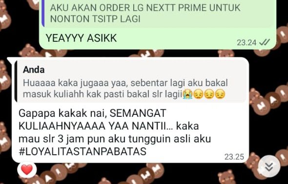 cust ini selalu excited bgt kalo order, so sweet bgttt bikin mood ku jadi bagus terus🥺