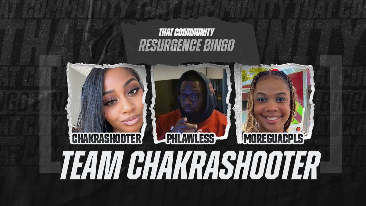 Introducing Team “Big Mommas Arm”

I’m dropping in with <a href="/ChakraShooter/">Chakra Shooter</a> and <a href="/moreguacpls/">Guaccyy🔜 BDAY</a> to takeover Resurgence Bingo hosted by <a href="/TheJayBroski/">Jaybroski</a> 

Tune in at 2:30 EST and join the fun

Chakra: twitch.tv/chakrashooter
Guac: twitch.tv/moreguacpls
Phlawless: twitch.tv/phlawless_12