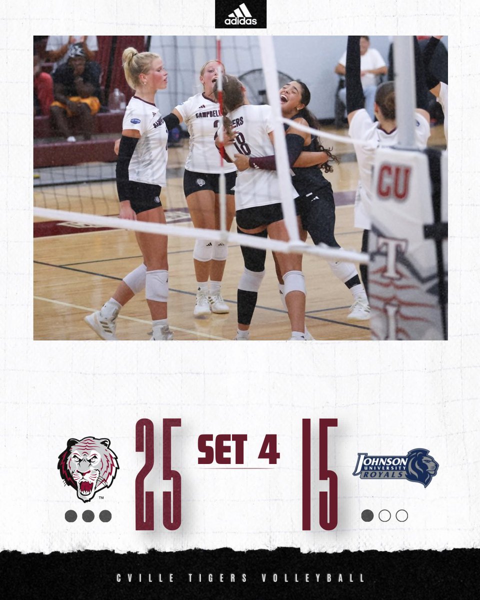 FINAL | Campbellsville defeats Johnson University 3–1! 

#️⃣ #TigerUp
