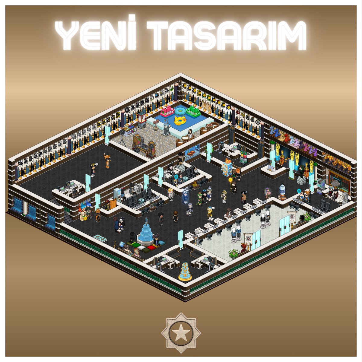 Çalışanlarımızın vakit geçireceği yeni oda tasarımı belli oldu. Made by <a href="/IhazarHabbo/">!Ihazar</a> ❤️