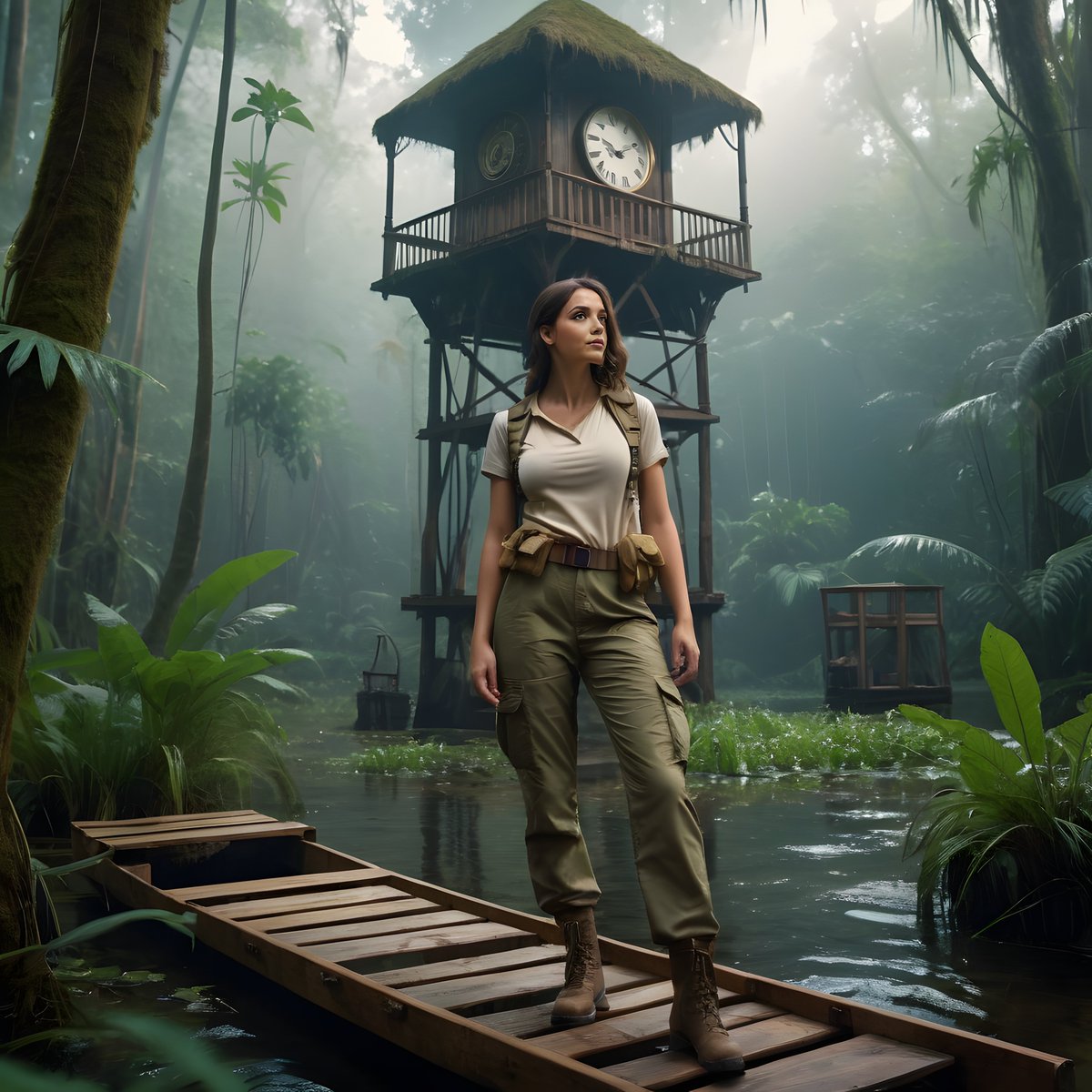 symphonycore1's tweet photo. Vom Nervenkitzel auf schwankenden Hängebrücken über die Entdeckung alter Junglecamps bis zur stillen Magie leuchtender Höhlen. Der Dschungel ist nicht nur ein Ort, er ist ein Gefühl. 
 #Jungle #Explorer #Natur #Entdeckung #Adventure #AI https://t.co/MAVpE2PEyt