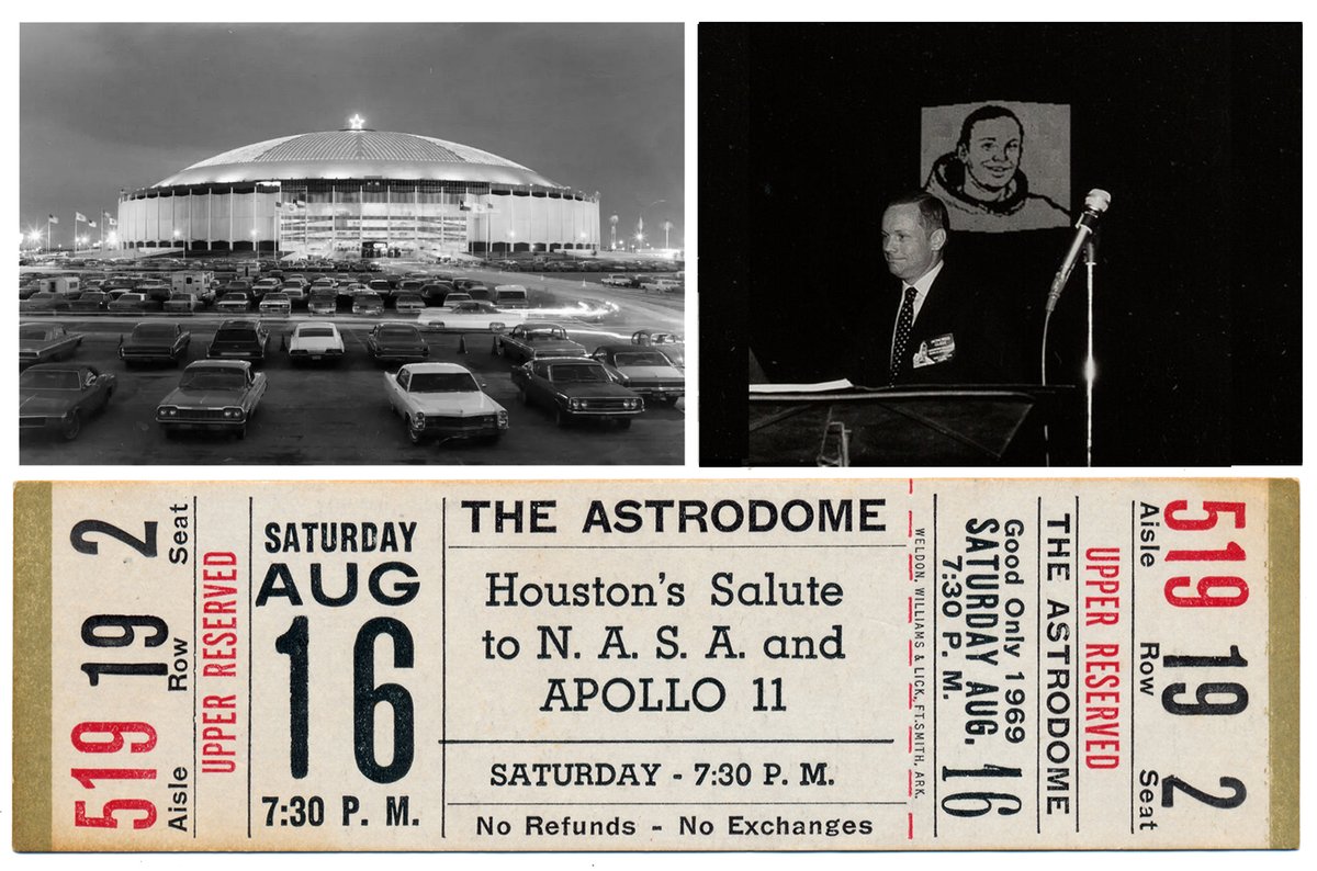 TheRealSawchuck's tweet photo. #OTD 16 August 1969, A day in honor of the successful #Apollo11 Mission and the attainment of our Nation goal. Celebration held at the Astrodome in Houston, TX. #NASA #SpaceHistory #OnThisDay https://t.co/tS0uGcgnBK