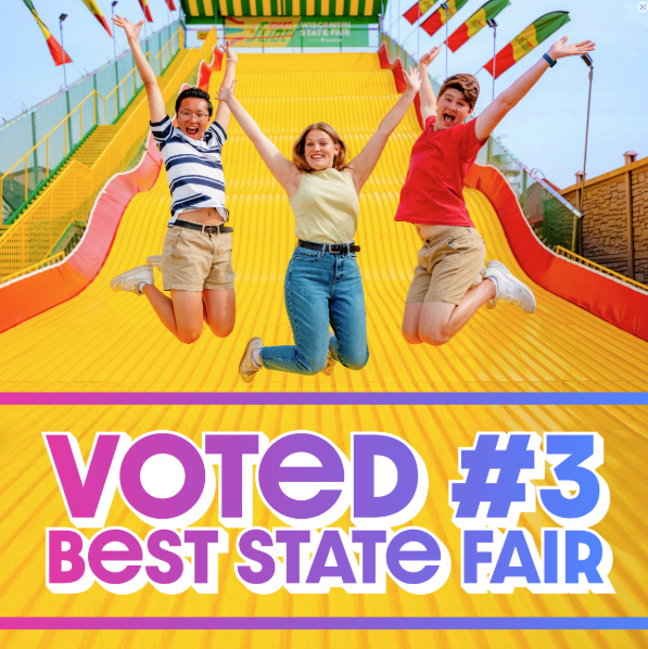 Cue the confetti - it’s time to celebrate 🎊

Thanks to your amazing support, Wisconsin State Fair took third place in the <a href="/USATODAY/">USA TODAY</a> <a href="/10Best/">USA TODAY 10Best</a> 2025 Readers' Choice Awards for Best State Fair 🤩

We’re feeling proud, thankful, and ready for next year’s fun!