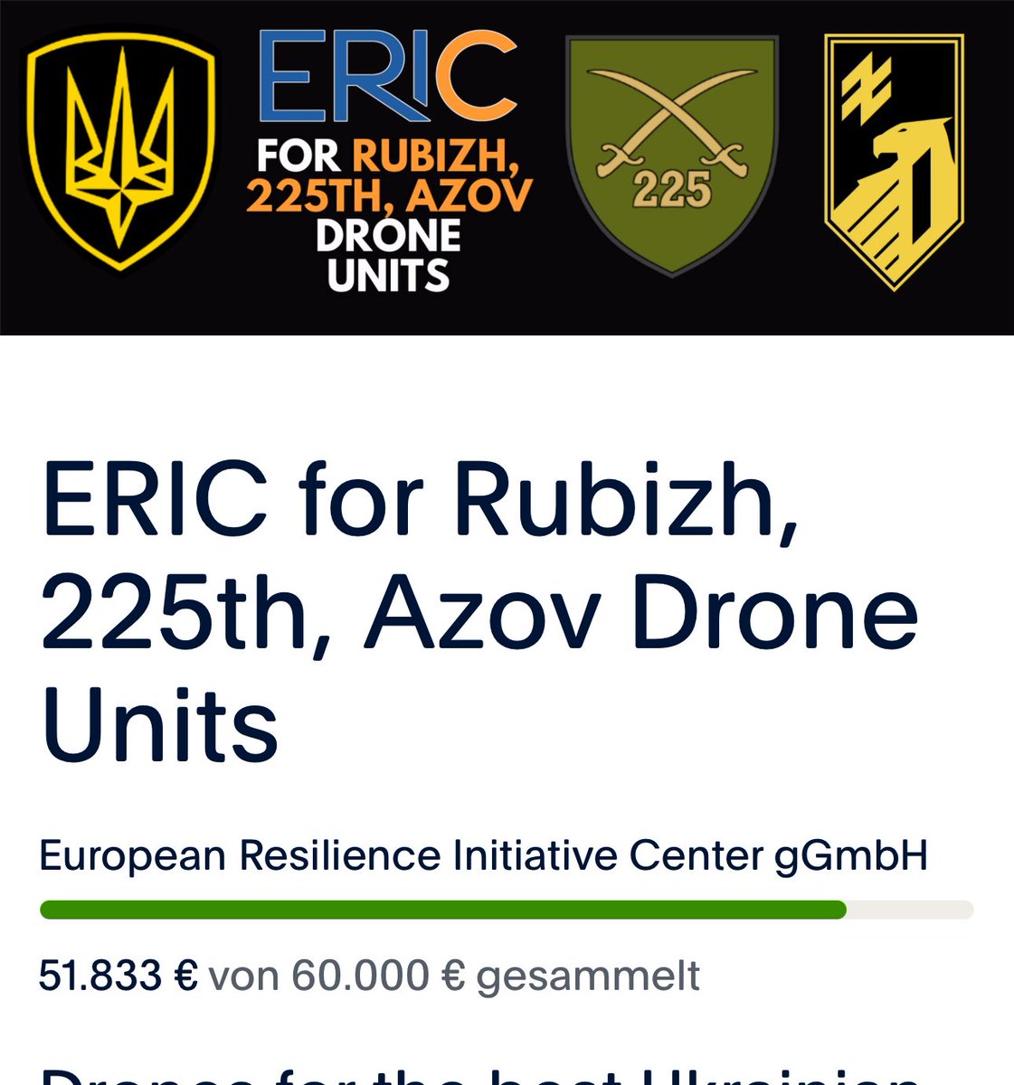 BrennpunktUA's tweet photo. @sumlenny @EuroResilience @mark_reicher #update16 — wir haben wieder „Speed“ auf der Straße. 💪🇺🇦
Ihr seid einfach so geil.
Jetzt schaffen wir das Ziel von 60.000€ auch noch auf PP.
Lasst uns gemeinsam @sumlenny @EuroResilience und die 3🇺🇦 Units vom Hocker hauen. Die BUA Community ist einfach unschlagbar. ➡️ZIEL‼️ https://t.co/OImKumPj2M