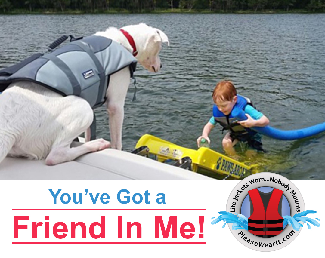 Many adults drown not wearing a life jacket, and their dog and children were wearing theirs and made it out of the water safely. Please wear a life jacket for those that love you! Share a picture of you and your dog wearing life jackets in the comments.