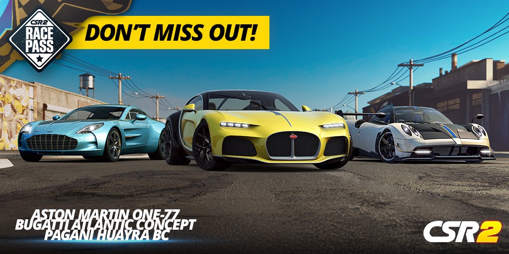 From British elegance to Italian fury and French art – unlock them in this season’s Race Pass.

Upgrade to Race Pass Premium here: zynga.social/csr2web

#CSR2 #Webstore #CSR2Webstore #RacePass #AstonMartin #Bugatti #Pagani