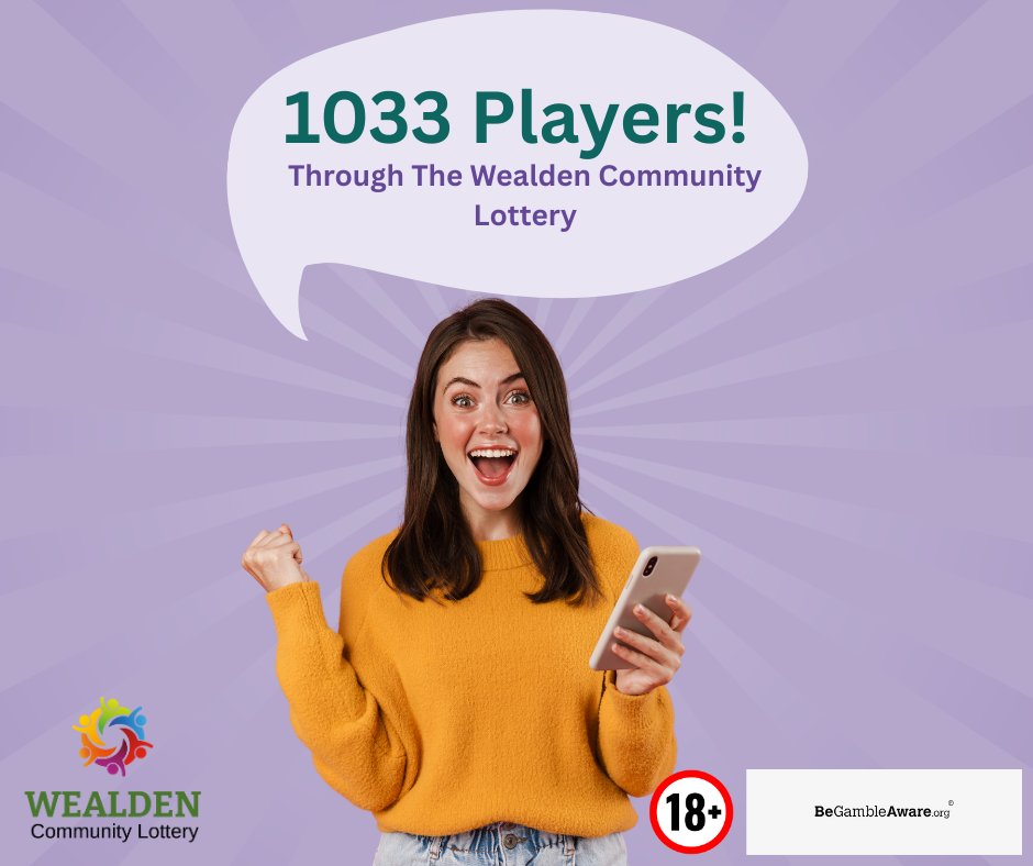 We would like to thank the 1033 players that are currently playing the Wealden Community Lottery and therefore supporting local causes that benefit Wealden residents. 

For your chance to win cash prizes, purchase your ticket today! ow.ly/OTEm50WGy6C