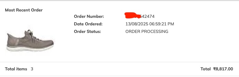 dear <a href="/SkechersIndia/">Skechers India</a> ordered 3 shoes like 4 days back. STatus still shows processing. help?