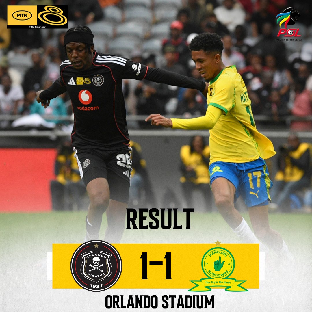 𝙁𝙐𝙇𝙇 𝙏𝙄𝙈𝙀!! #MTN8WafaWafa

Buccaneers☠️ 1️⃣🆚️1️⃣ Masandawana👆🏻

▪︎ Sundowns lost Zwane, Matthews &amp; Sales due to injuries, advancing Pirates in the second half and finding an equalizer through the new signing Sebelebele! 

▪︎ Orlando Pirates looked better with most of