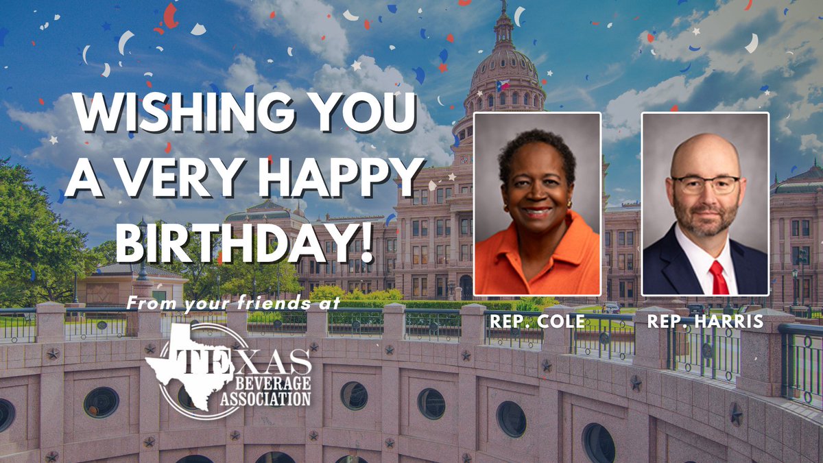 Texas Beverage Assoc (@texbev) on Twitter photo Cheers to <a href="/SherylCole1/">Sheryl Cole</a> and <a href="/CodyforTexas/">Cody Harris</a> on your birthdays! Thank you for your advocacy and efforts on behalf of Texas families. Wishing you both a wonderful day! #txlege Cheers to <a href="/SherylCole1/">Sheryl Cole</a> and <a href="/CodyforTexas/">Cody Harris</a> on your birthdays! Thank you for your advocacy and efforts on behalf of Texas families. Wishing you both a wonderful day! #txlege