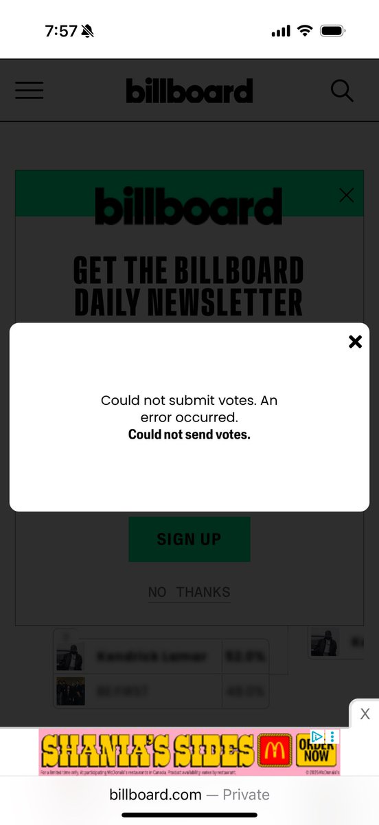 Van_AlDub's tweet photo. @billboard @SB19Official August 16th 0800h, site still giving me these messages.. 😩🫣
@Billboard @SB19Official  @1zentertainment https://t.co/dceoo2YhJt
