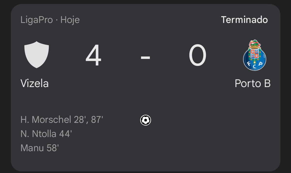 Podia ter sido pior .

O Brandão continua com um belo trabalho no <a href="/FCPorto/">FC Porto</a> B.

#LugarCativoBrandão