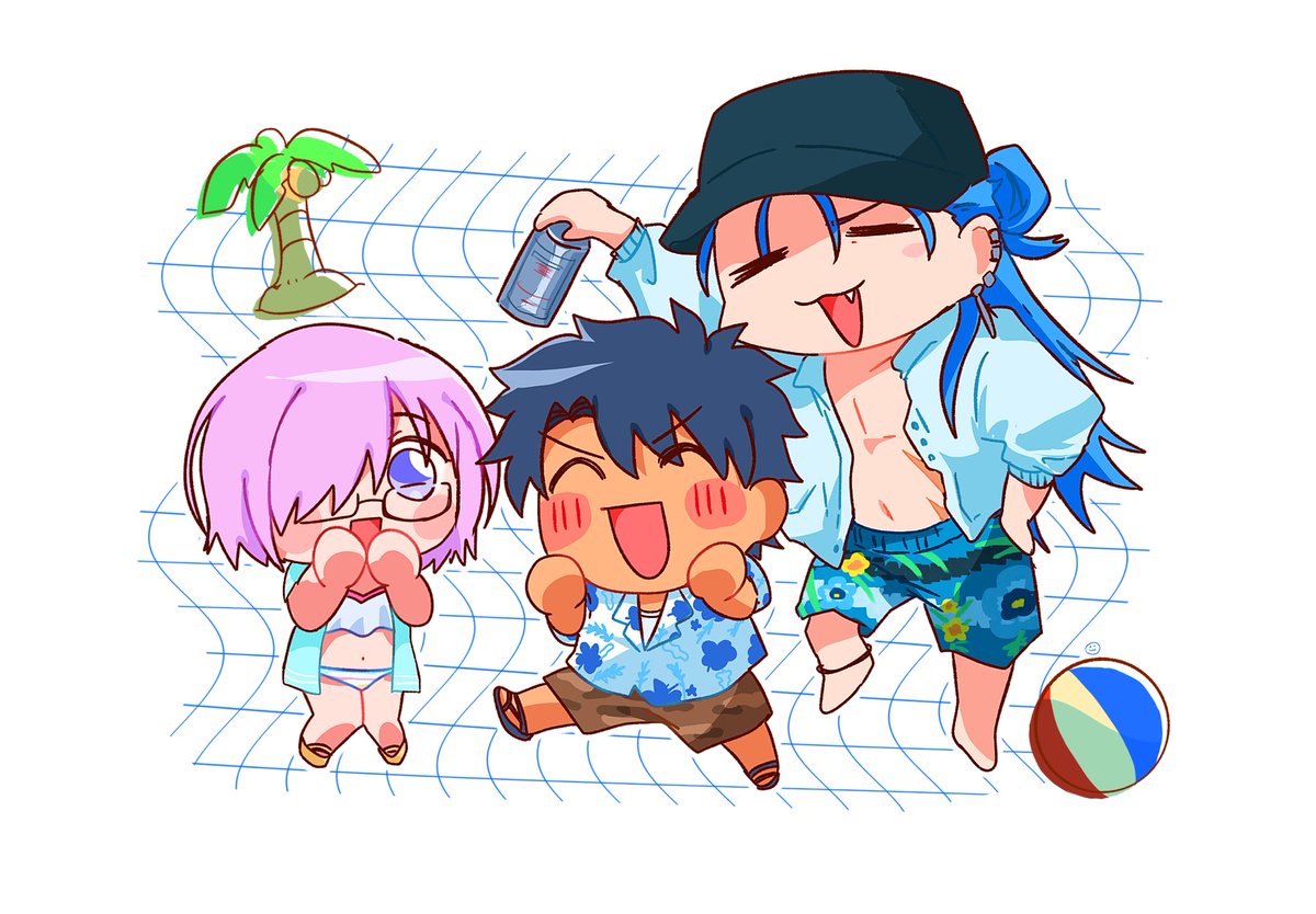 ぐだマシュとキャスニキ🌞🌴🌺✨