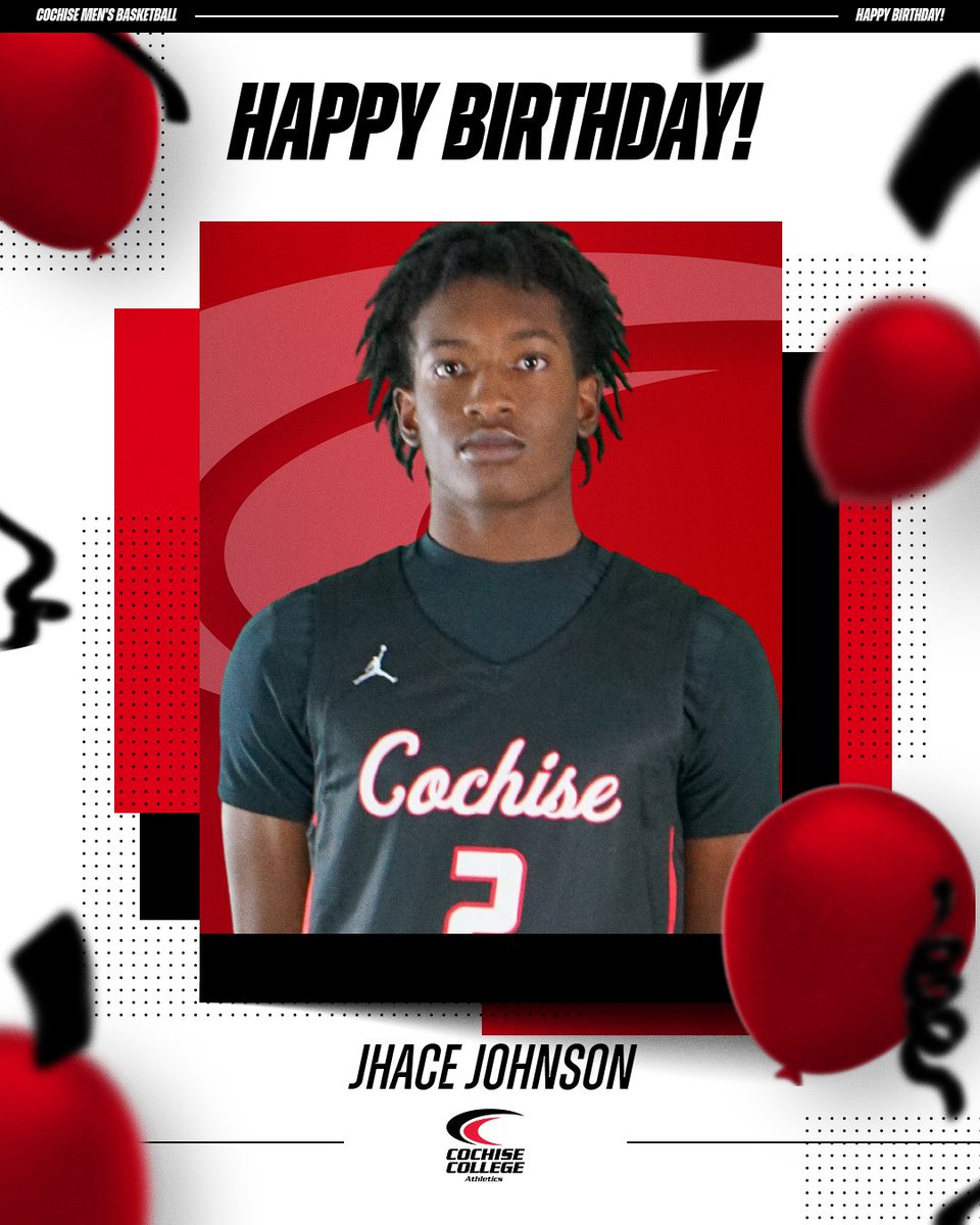 Cochise College Athletics (@ccathletics1) on Twitter photo Join us in wishing Cochise Men's Basketball's Jhace Johnson a Happy birthday today, Happy Birthday Jhace!
x <a href="/CampCochiseMBB/">CampCochise</a> Join us in wishing Cochise Men's Basketball's Jhace Johnson a Happy birthday today, Happy Birthday Jhace!
x <a href="/CampCochiseMBB/">CampCochise</a>