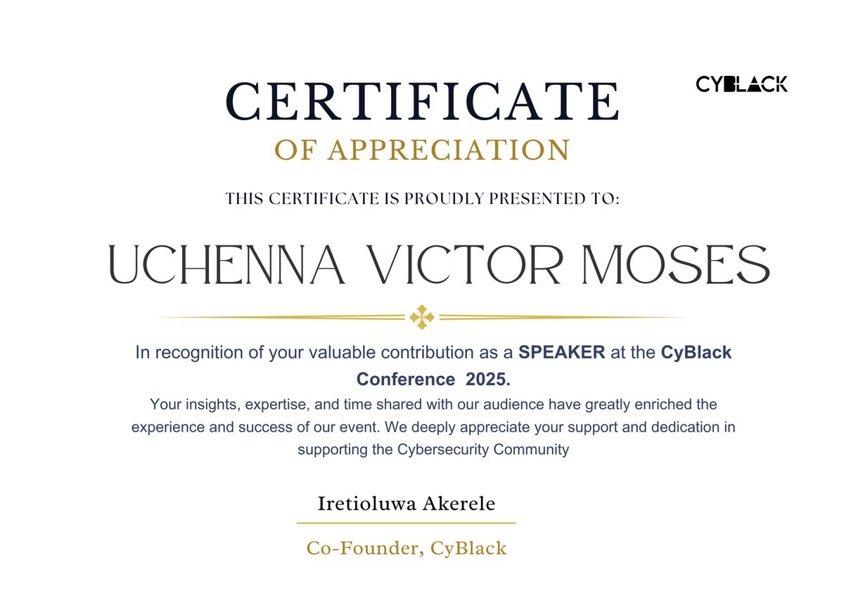 Ever grateful <a href="/Cyblackorg/">#CyBlack2025</a> 

Cyblack Global Conference 2025.