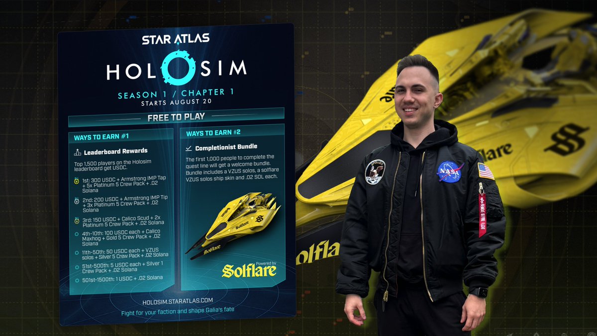 Star Atlas Holosim 第一赛季公告，包含奖励与玩法细节