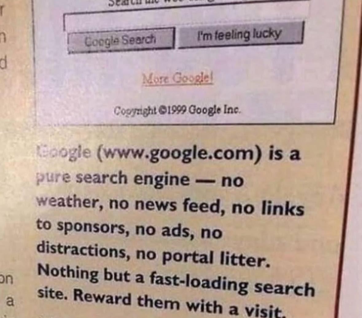 A Google ad from 1999. Oh the irony.