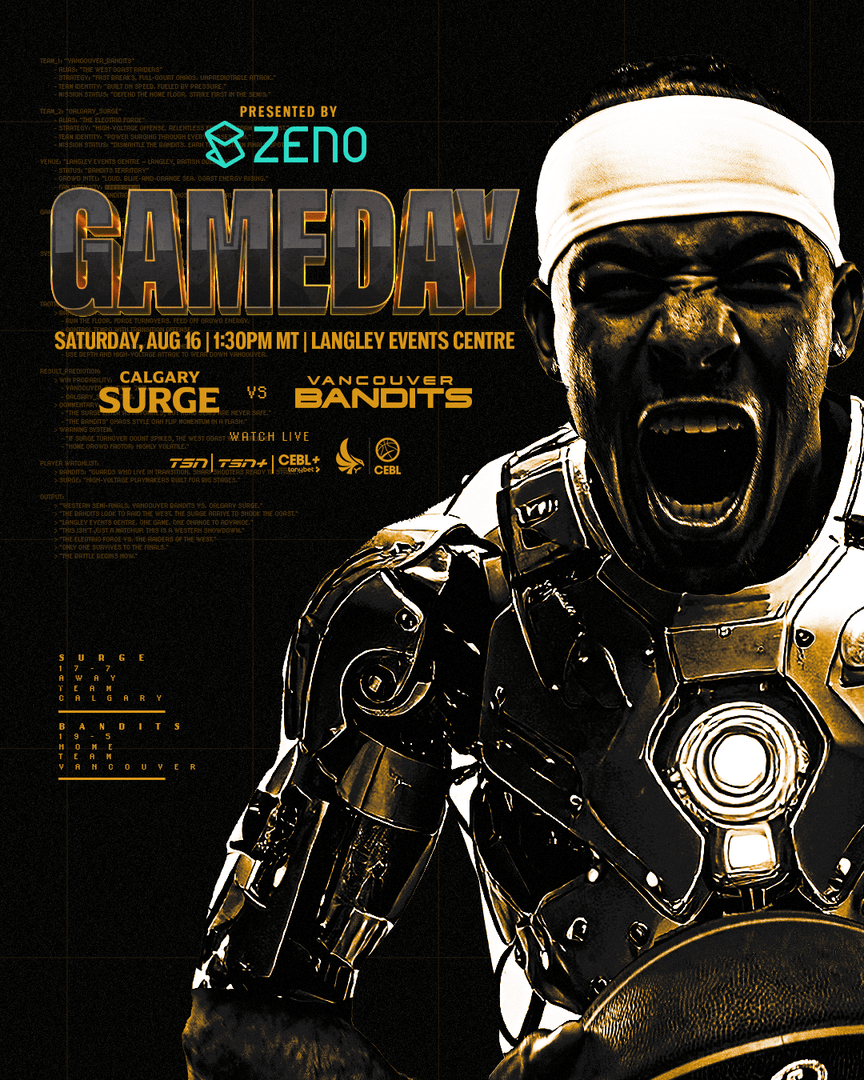 Everything builds to this moment.

Playoff basketball is here. One game, one chance, and a spot at @cebleague Championship Weekend on the line. 💥

⏰ 1:30 PM MT
🆚 Vancouver Bandits
📺 TSN National TV | Stream free on CEBL+