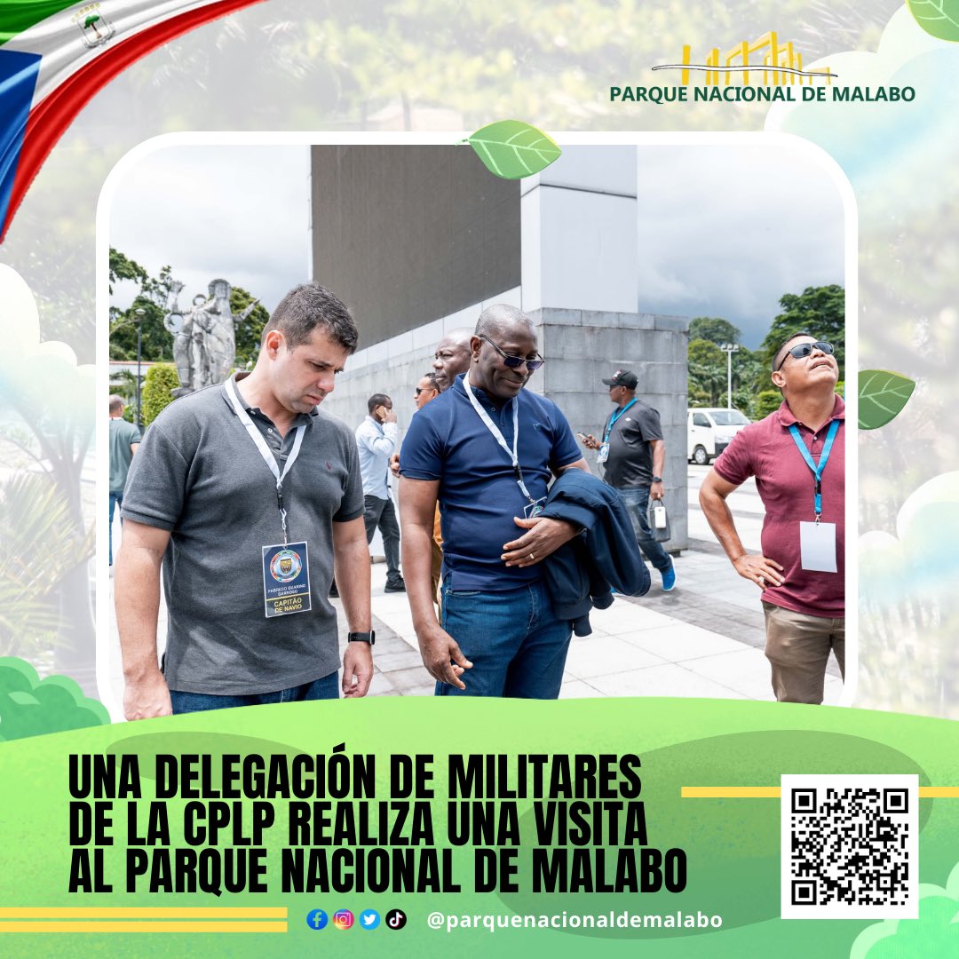 Una delegación de Militares de la Comunidad de Países de Lengua Portuguesa (CPLP) visitó el Parque Nacional de Malabo para conocer de cerca su riqueza natural, su espacio de ocio, su zona cultural a través de los tótems  así como el mural de la historia.