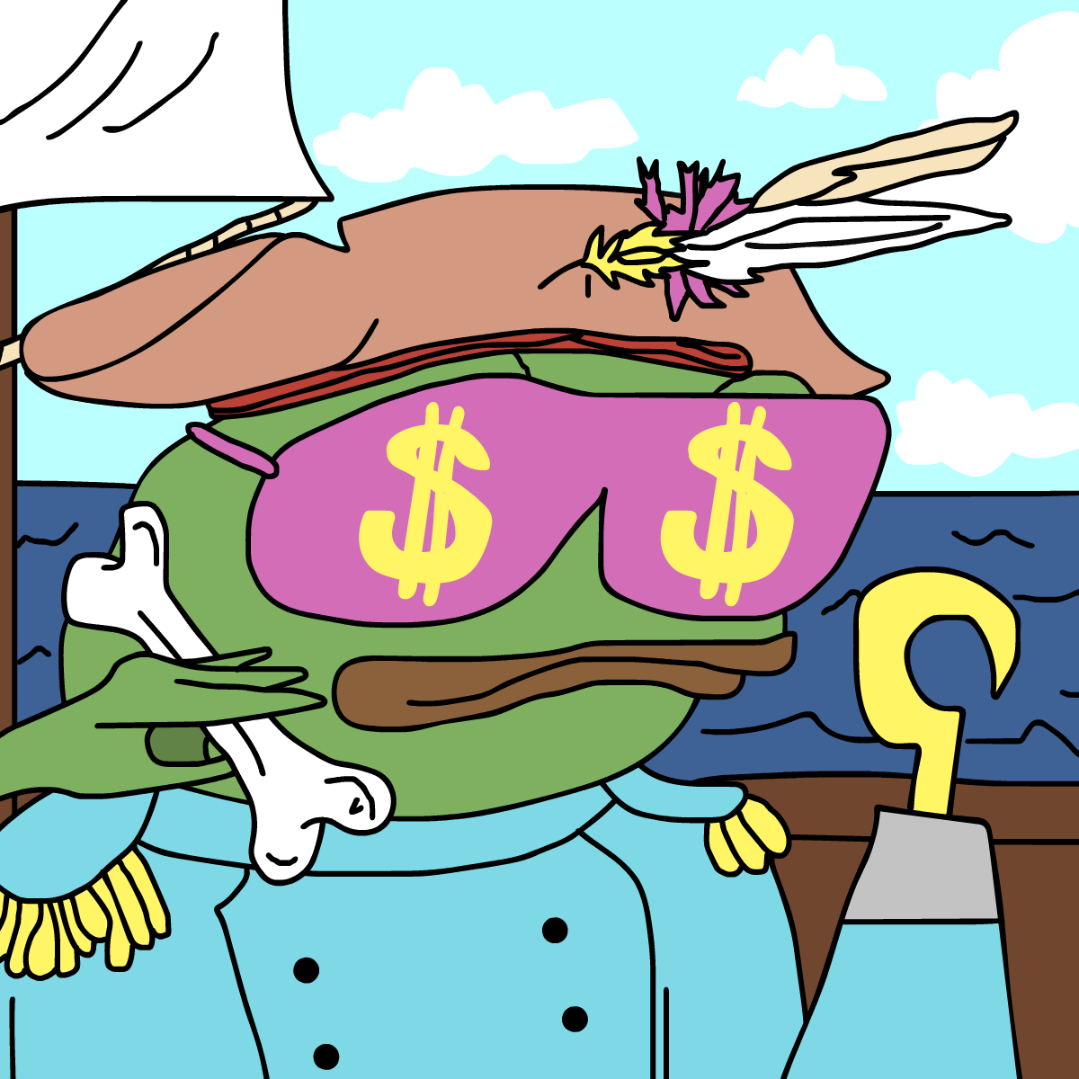 Raise the sails ye matey, the treasure is green. 🐸⚔️