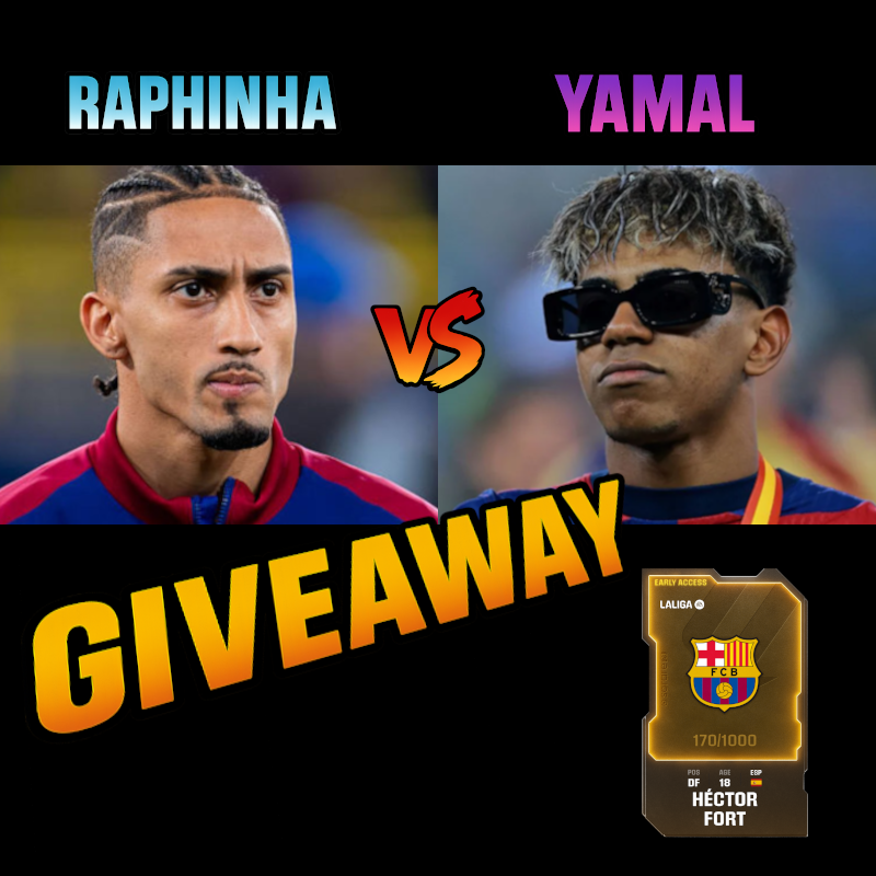 Bossfella's tweet photo. Sorare Head2Head!

Who scores more between Raphina &amp; Yamal in tonight's Mallorca v Barcelona game?

Giving away this Hector Fort Barcelona collection piece to someone who chooses correct! https://t.co/Lz1Pzrk3Eg