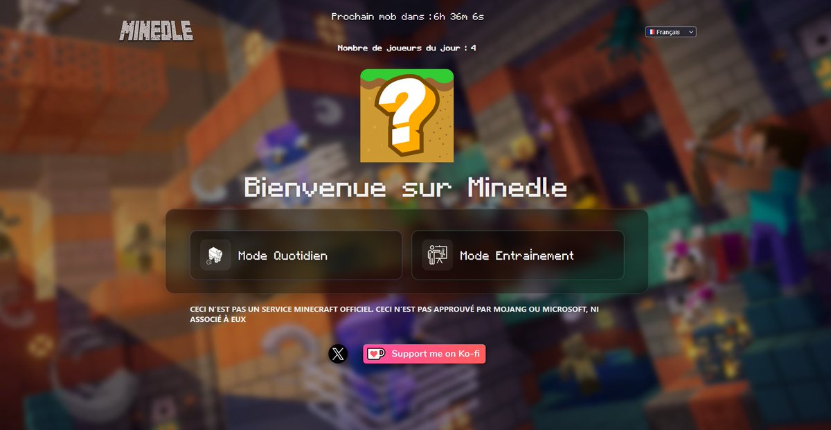 Minedle_FR's tweet photo. une nouvelle interface bientôt dispo :) #Minecraft #Minedle https://t.co/BC6CFaArh3