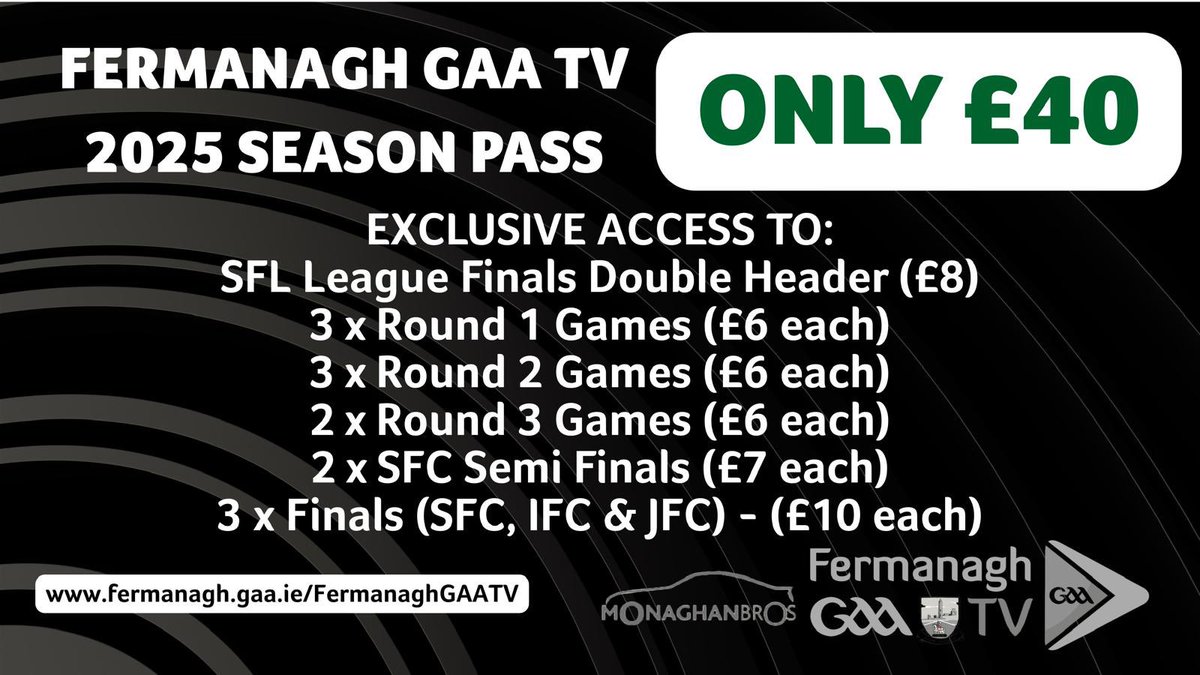 To view the League Final ⬇️

fermanagh.gaa.ie/FermanaghGAATV/