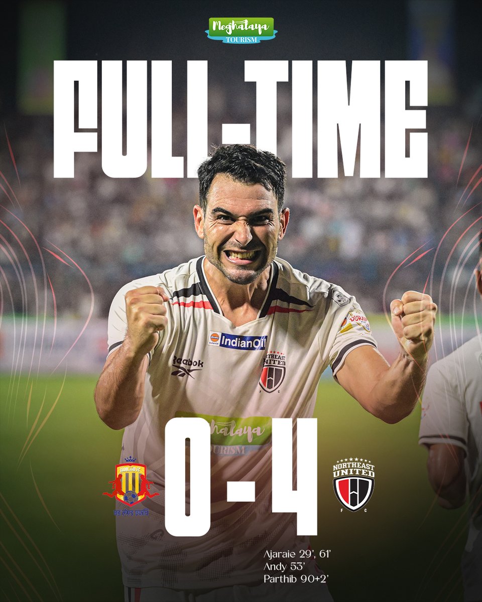 FULL-TIME! Bodoland FC 0-4 NorthEast United FC!
We march on! Alae brace, Andy &amp; Parthib's first goals of the season take us into the semifinals of the Durand Cup...
Let's Gooooooo! 🔥🔥🔥🔥

#StrongerAsOne #8States1United #134theditionofindianoil
