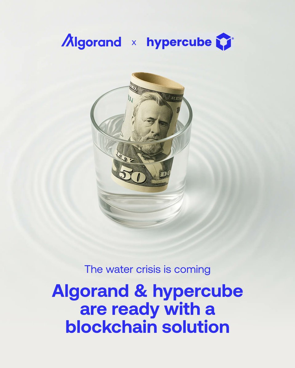 Algorand Foundation (@algofoundation) on Twitter photo By 2030, water demand will exceed sustainable supply by 40%.
Hypercube & WaterLab are using Algorand to tokenize 50M+ m³ of reclaimed water (target: 100M by year-end).
Each m³ is tracked on-chain, turning <a href="/wtrtoken/">Wateract</a> credits into real-world impact. By 2030, water demand will exceed sustainable supply by 40%.
Hypercube & WaterLab are using Algorand to tokenize 50M+ m³ of reclaimed water (target: 100M by year-end).
Each m³ is tracked on-chain, turning <a href="/wtrtoken/">Wateract</a> credits into real-world impact.