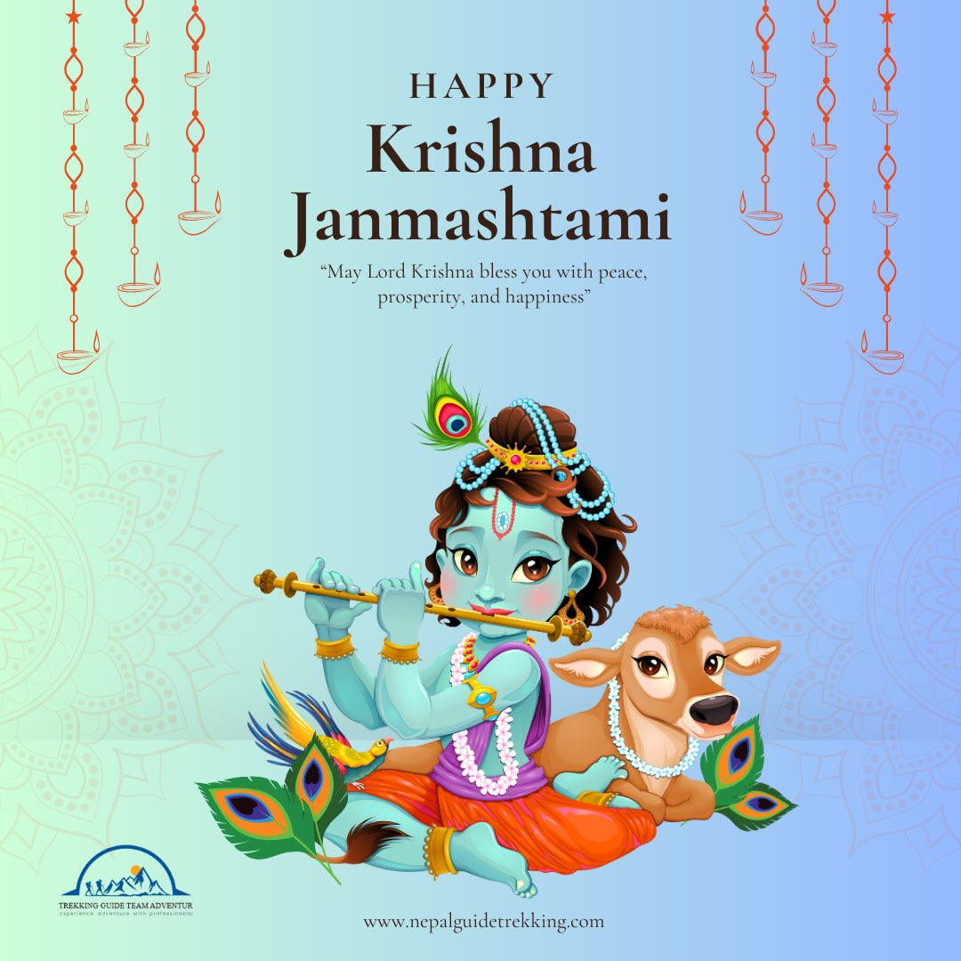 Happy Krishna Janmashtami 🪈🦚 राधे राधे🦚 🪈

Celebrating the divine birth of Lord Krishna. 

We celebrate Krishna Janmashtami to honor the birth of Lord Krishna, who symbolizes the victory of good over evil. His life and teachings guide us in love, righteousness, and devotion.