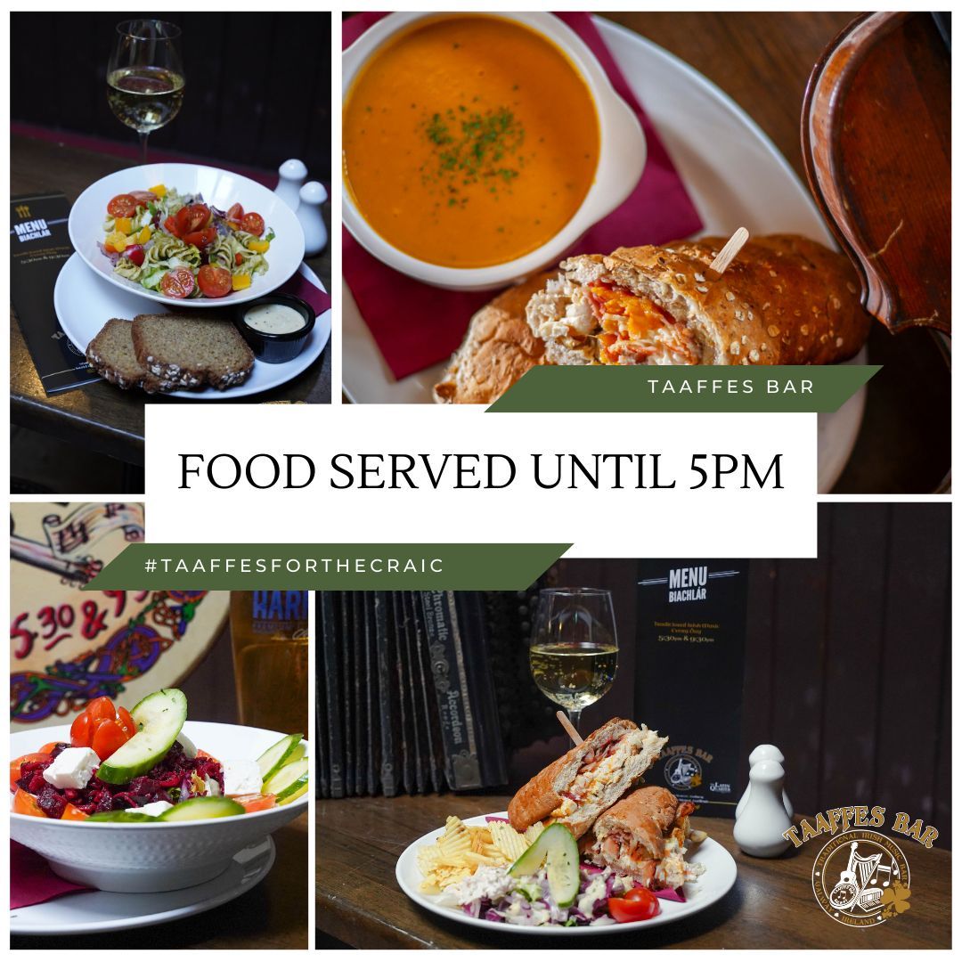 Soup, sambos, sunshine, and a session on the way
Food served daily til 5pm - just in time to settle in for the trad 🎶🪗🎻 #taaffesforthecraic