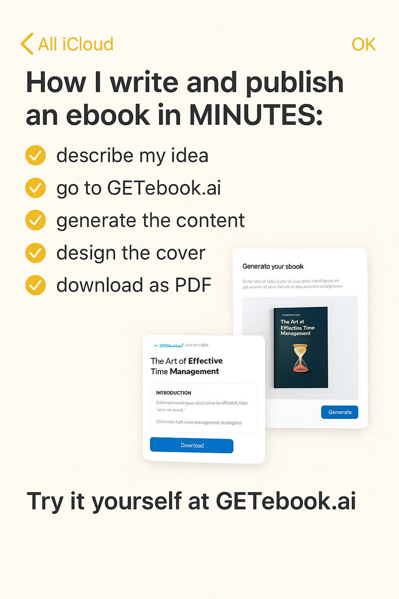 dropbogdan's tweet image. 🚨 Stop wasting weeks designing PDFs in Canva.

I built GETebook.ai so affiliates &amp;amp; creators can launch high-converting lead magnets &amp;amp; digital products in minutes.

🔗 Copy → Paste → Publish → Sell

That simple.

👉 getebook.ai