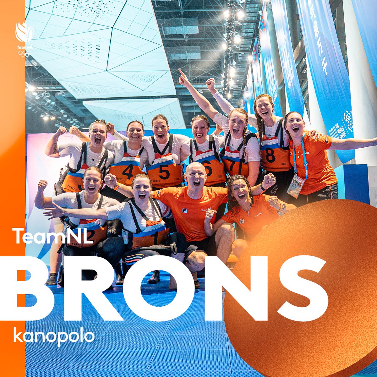 Trots tot de max 🥹

Wat een moment! Onze kanopolo dames pakken voor het eerst in de geschiedenis een World Games-medaille. Lekker meiden! 🔥

#TeamNL