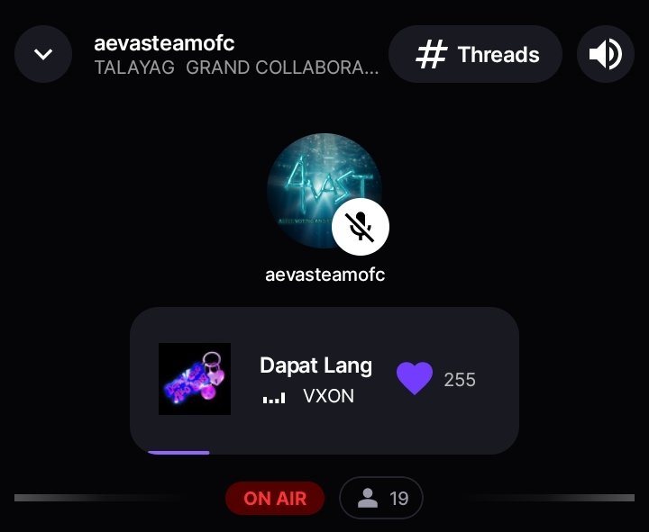 [ ON AIR ] 

<a href="/AsterVast_ofc/">ASTER VOTING & STREAMING TEAM</a> is now ON AIR for their TALAYAG GRAND COLLABORATION on Stationhead, join us VIXIES, see u there! 💜

Join here! 
🔗share.stationhead.com/yqwdf0hox8rz 

#VXON <a href="/vxonofficial/">VXON</a>