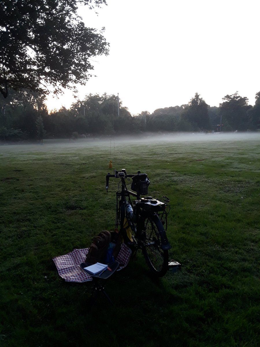Sunrise fog descends upon my #amateurradio #hamradio #pota #parksontheair activation site this morning.