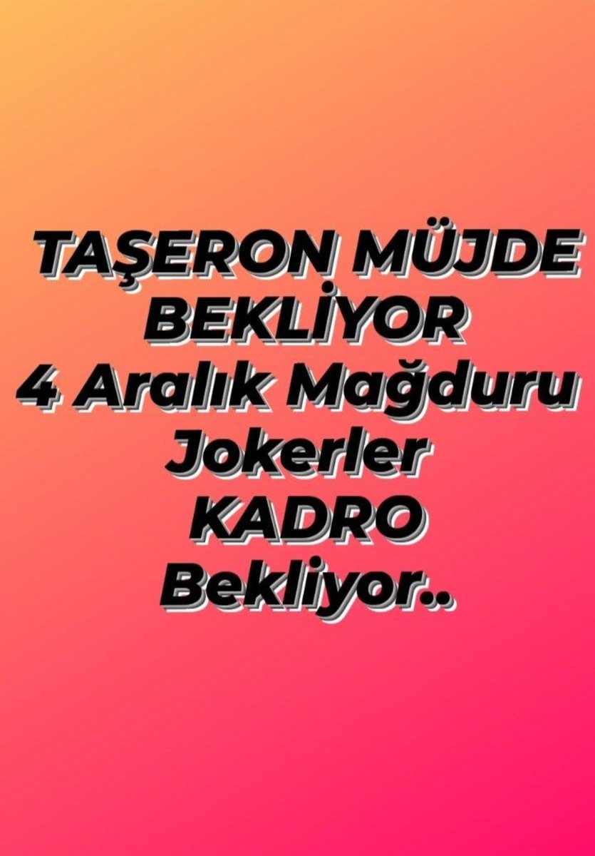 <a href="/fethigurer/">Ömer Fethi Gürer</a> Taşeron işcilerin kadro hakkı verilsin 
"Verilen söz vaktinde verilmesi gereken bir borctur" Hz.Ali .. 
<a href="/_cevdetyilmaz/">Cevdet Yılmaz</a> <a href="/memetsimsek/">Mehmet Simsek</a> <a href="/isikhanvedat/">Prof. Dr. Vedat Işıkhan</a> <a href="/NumanKurtulmus/">Numan Kurtulmuş</a> <a href="/avabdullahguler/">Abdullah Güler</a> <a href="/vedatbilgn/">Vedat Bilgin</a> <a href="/akbasogluemin/">Av. M.Emin AKBAŞOĞLU 🇹🇷</a> <a href="/farukozcelikgsb/">Faruk Özçelik</a> <a href="/AhmetAYDIN_02/">Ahmet AYDIN</a> <a href="/efkanala/">Efkan Âlâ</a> <a href="/Hayati_Yazici/">Hayati Yazıcı</a> <a href="/Akparti/">AK Parti</a>