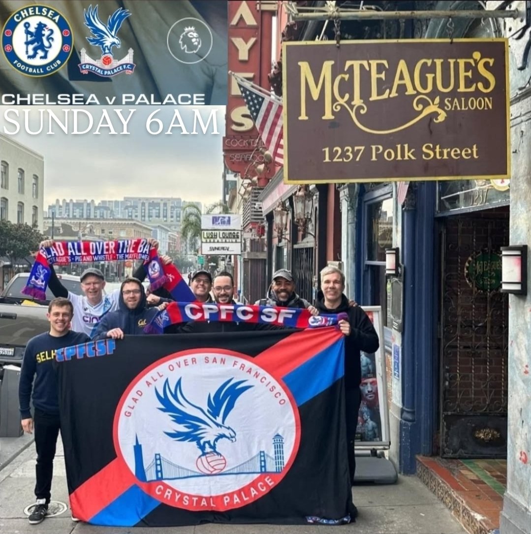 Sunday Aug 17th 6AM <a href="/McTeagues/">McTeague's Saloon</a>
Come kickoff the season after our community shield win with the 6AM crew! #DontWatchPalaceAlone