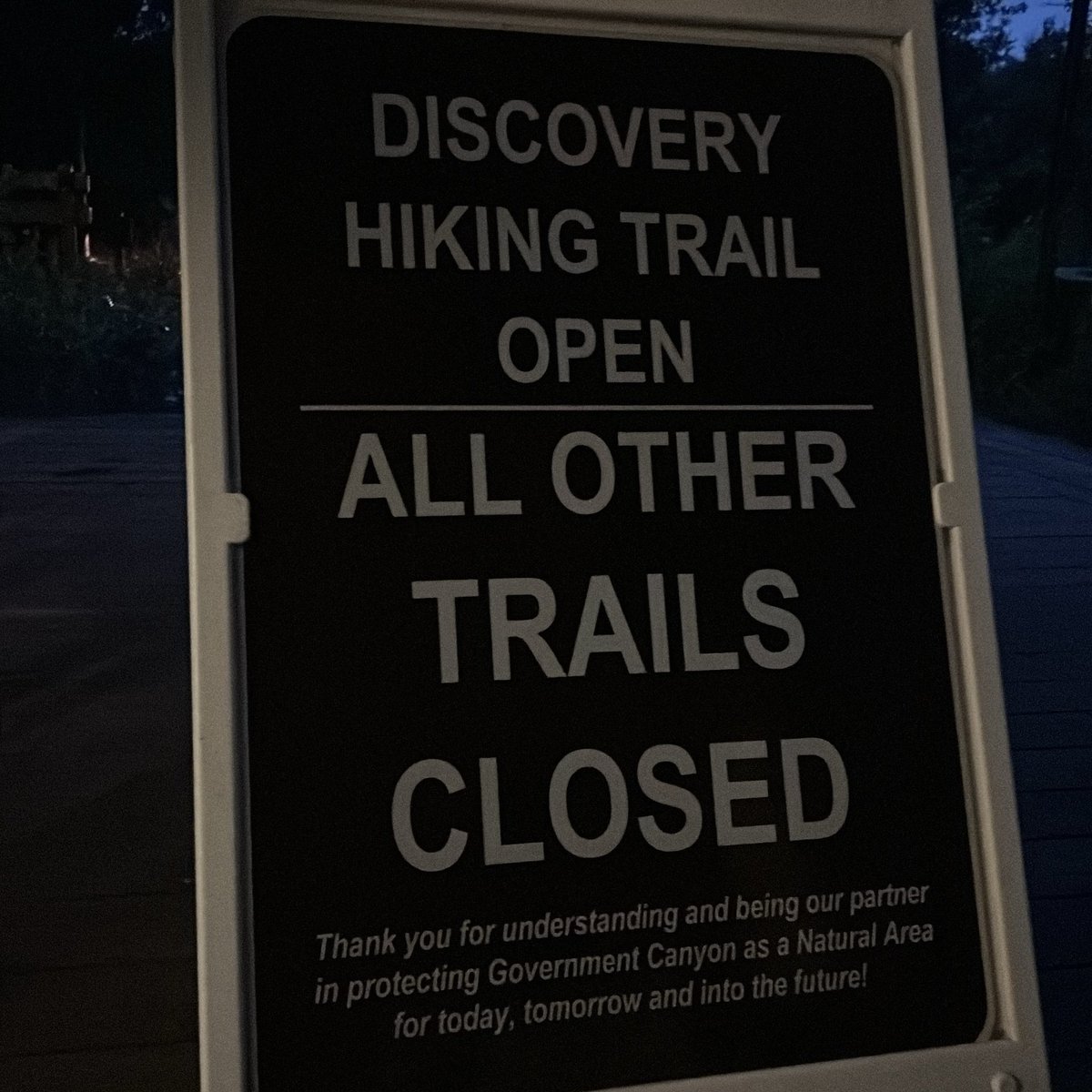 Trail Status Update: 
Saturday August 16, 2025
All trails, with the exception of the 1.25 mile hiking only Discovery Trail, are closed. Bicycles are not permitted on the Discovery Trail.  

We will monitor trail conditions and update this evening.