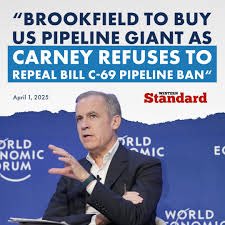 Derricktgoat's tweet photo. Carney is not shy about buying American pipelines for “Brookfield” investments, but won’t cancel Trudeau’s, bill C69
“NO pipeline bill”

“Brookfield Infrastructure Partners is acquiring Colonial Pipeline, the largest fuel pipeline system in the United States, for $9 billion” https://t.co/tfVy2rZ5jQ