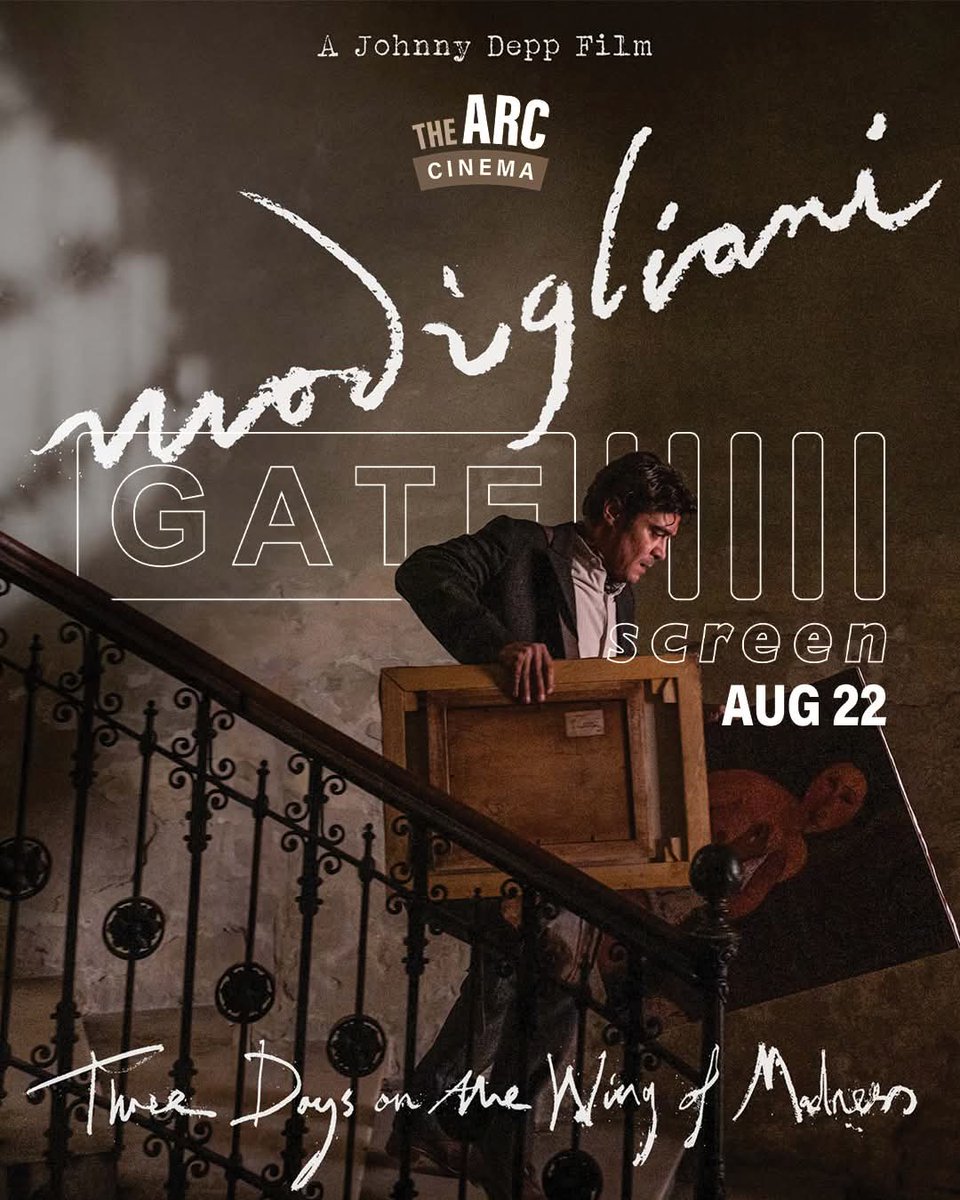 ArcCinemaIRE's tweet image. Art. Passion. Genius.

#Modigliani comes to The Gate Screen at Arc Cinema Cork on AUG 22! – a powerful portrait of an artist’s turbulent life and enduring legacy.

📅 Don’t miss this cinematic masterpiece on the big screen

 🎟️ Tickets on sale soon! 

#JohnnyDepp #GateScreen
