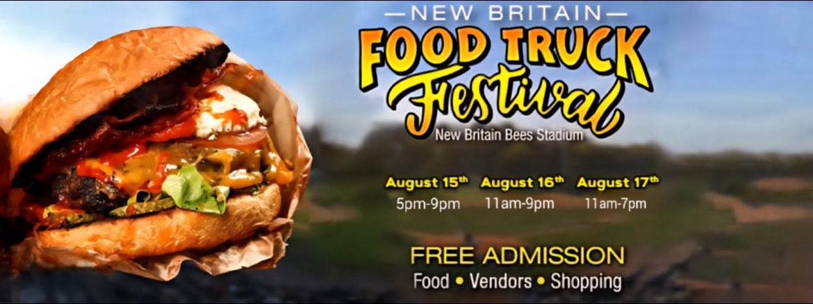 Busy day at New Britain Stadium! The Bees championship game is at 1:35 and it’s during the NB Food Truck Festival! Admission to the game &amp; the festival are FREE! #NewBritain #ExperienceTheNew 🐝 🍔