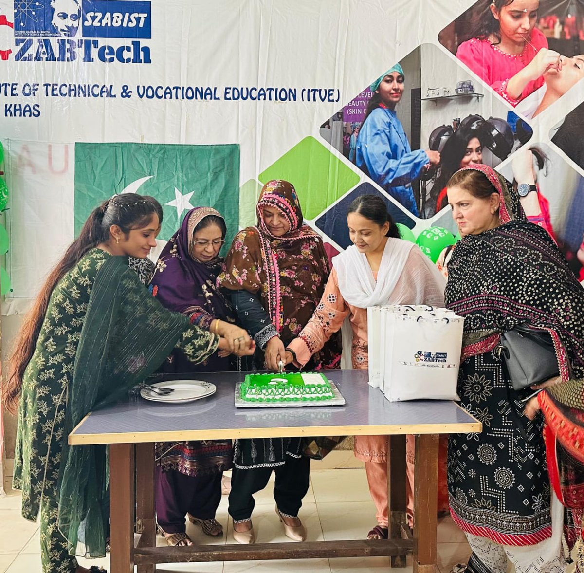SzabistZabtech's tweet photo. 🇵🇰✨ Independence Day Celebrations at SZABIST ZABTech iTVE Mirpurkhas (Village Kesar Khan Rajar)!
We were honored to welcome Madam Nuzhat Pathan, MPA Sindh Assembly, as our Chief Guest on this proud occasion. 💚🤍
#Pakistan78 #IndependenceDay #14August #SZABISTZABTech #ZABTech #WeBuildSkills #YouthEmpowerment #Mirpurkhas #VocationalTraining