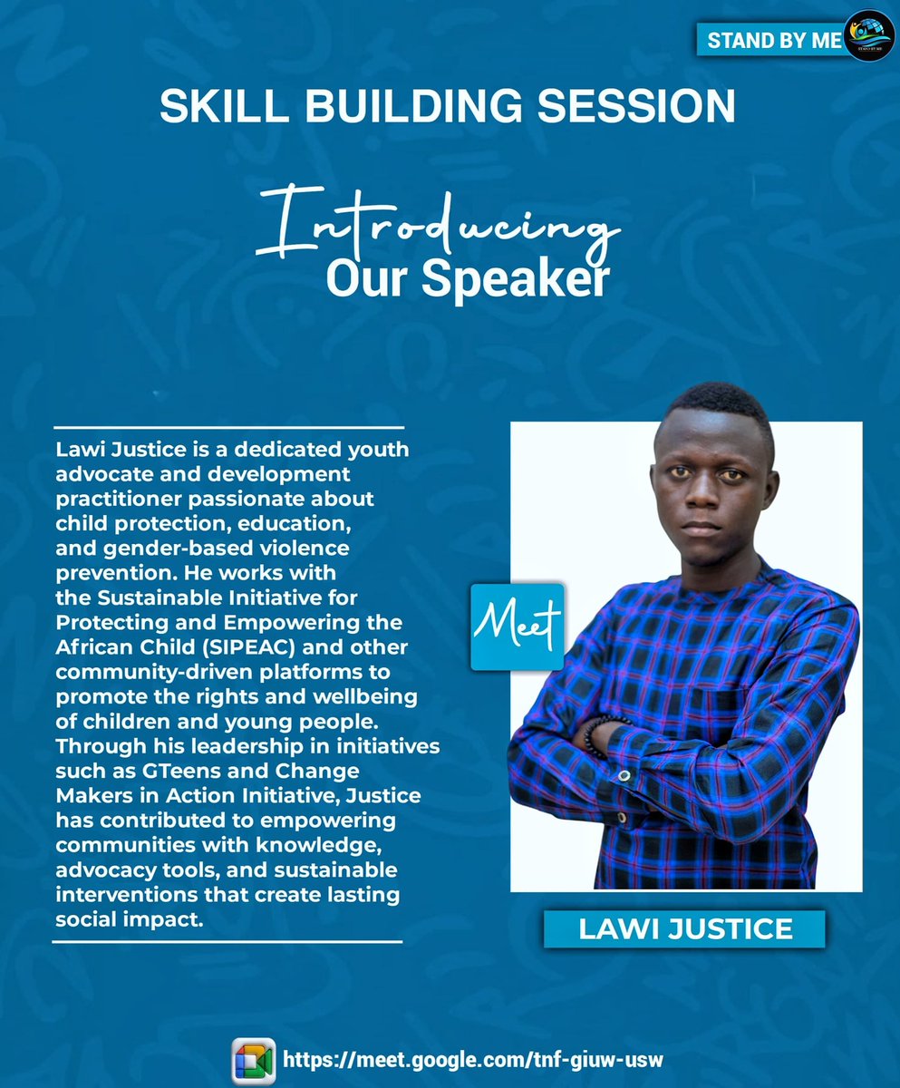 Skill up with Stand By Me. Join today's 7 PM session (link below) and unlock opportunities, confidence &amp; success! #StandByMe #EmpowermentThroughMentorship