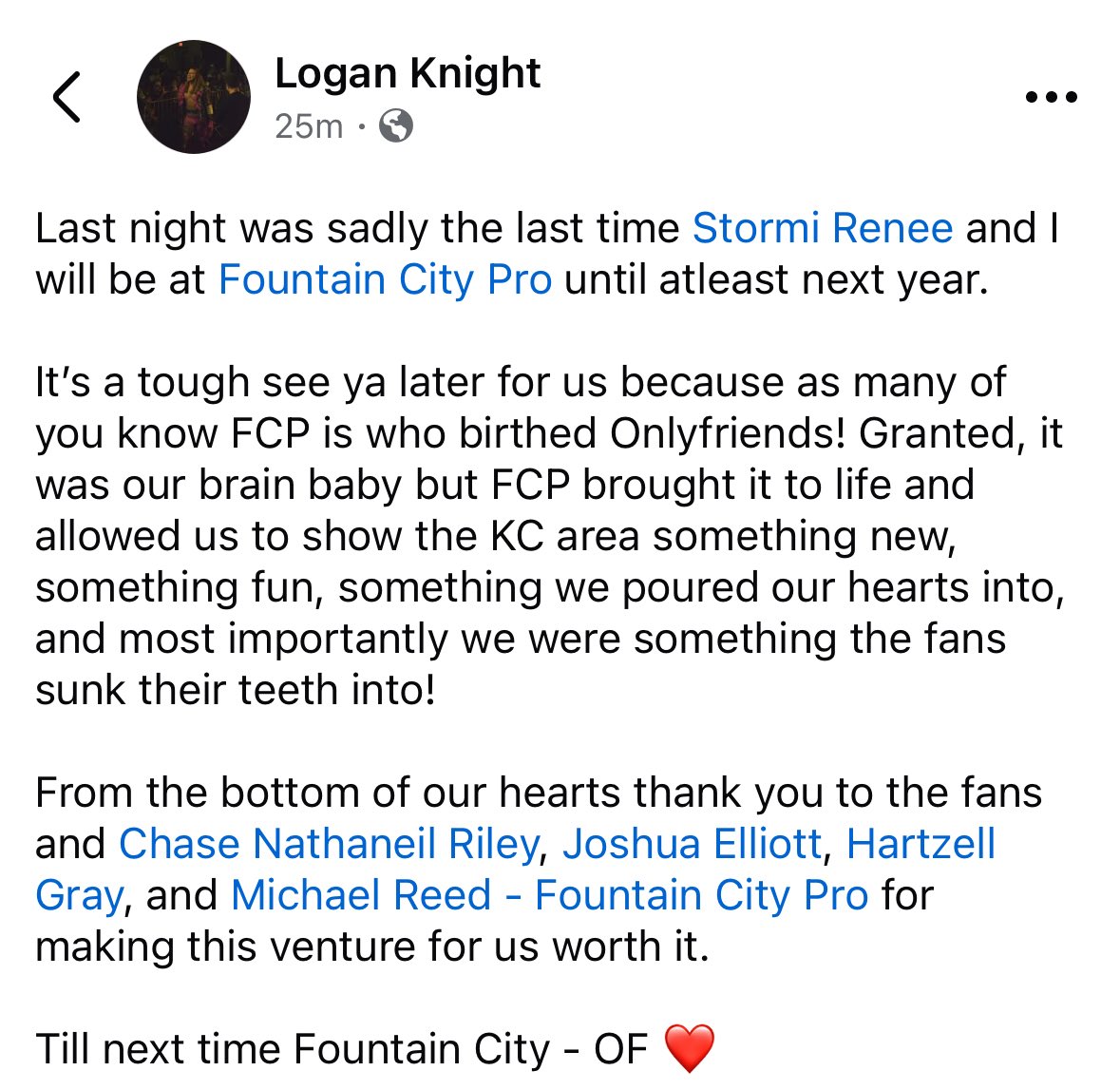 No goodbyes just see ya laters

Thank you <a href="/fountaincitypro/">Fountain City Pro</a> ❤️💙