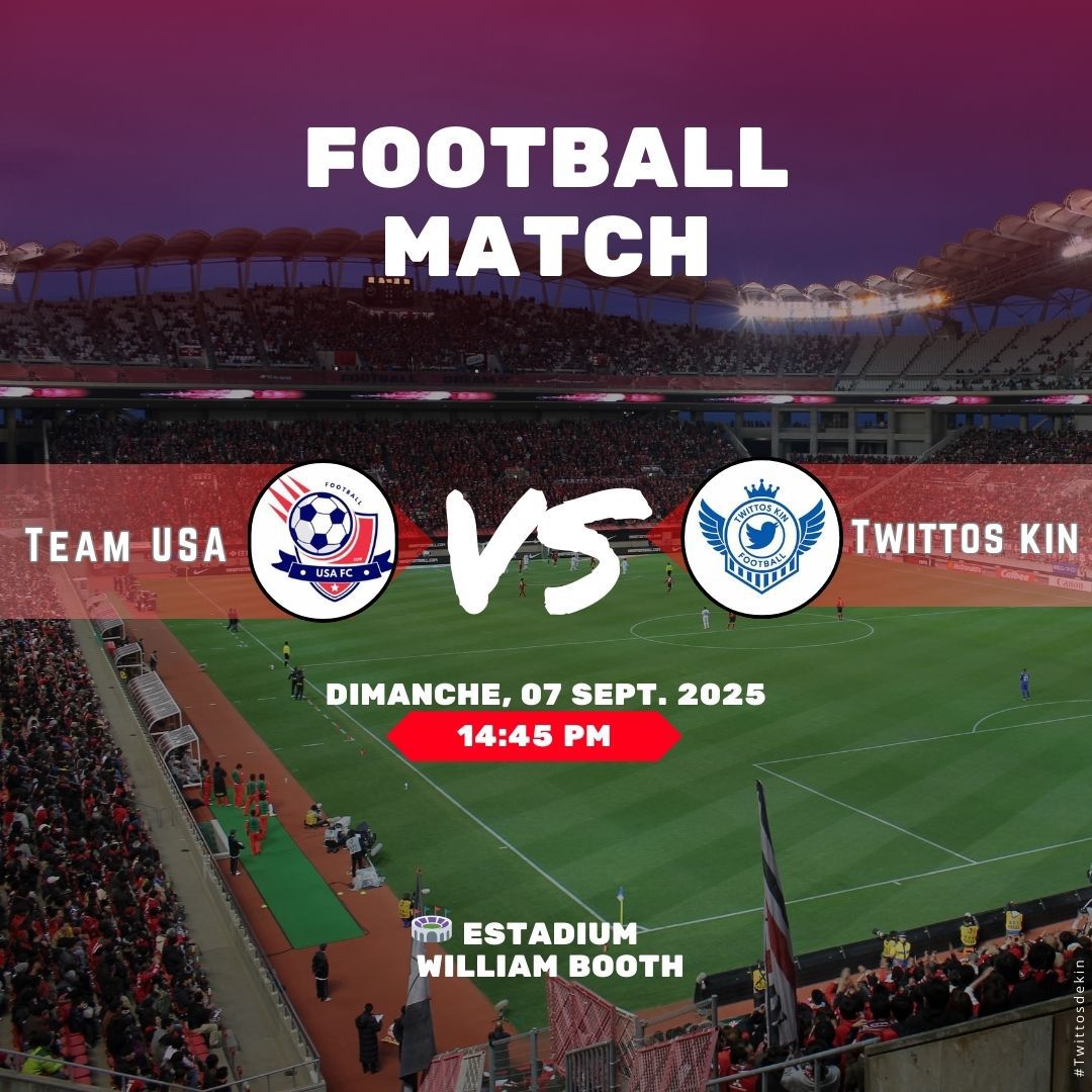 Match de football légendaire.

Mon équipe de football loisir va jouer contre l'équipe de Twittos de Kin

Je promet une défaite honteuse à l'équipe des Twittos de Kin. Soki ba poli mukié, ce que 5 à 0.

Si mon équipe perd, je mange le fufu en me filmant 😅🤣🤣🤣