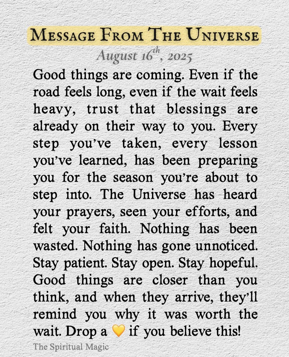 Message from the universe