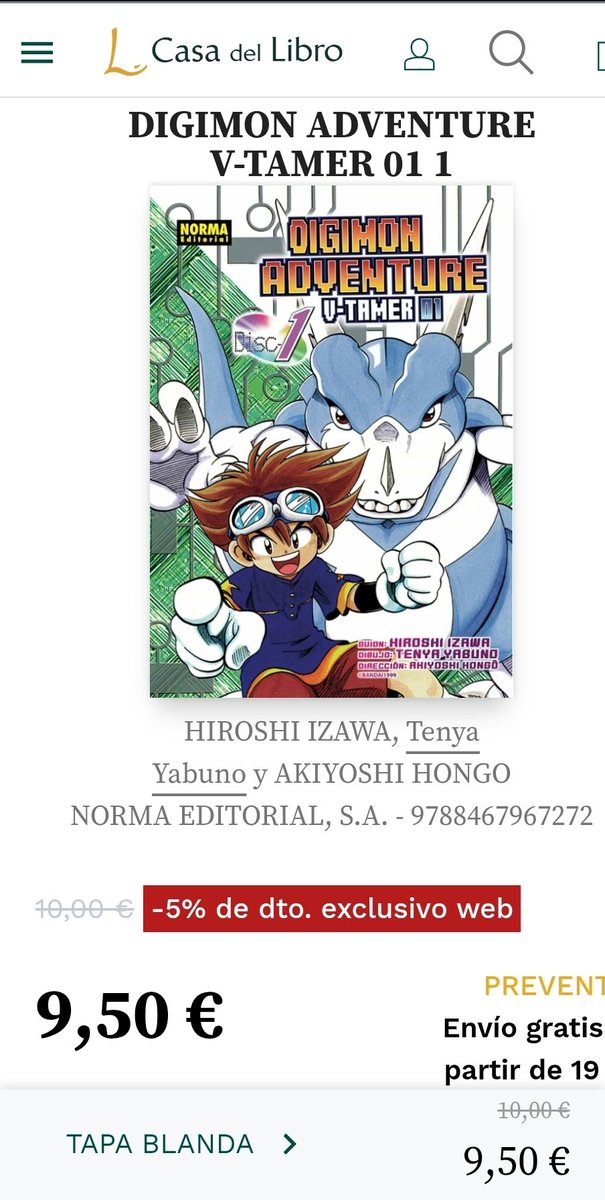 Digimon_Freaks's tweet photo. Si reservas Digimon V-Tamer 01 en la web de @casadellibro y lo recoges en tienda, tendrás un 5% de descuento.
#Digimon #Manga #VTamer01 https://t.co/7G8FgwgoTD