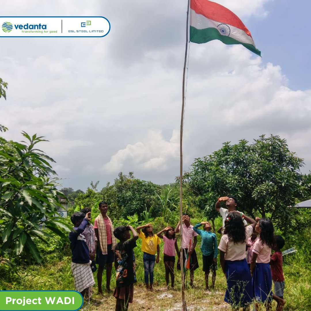 ESLSteelLimited's tweet photo. This #IndependenceDay, #ESLSteelLimited celebrated with our #SkillSchool, #ProjectAarogya, #ProjectJivika, #ArcheryAcademy &amp; #ProjectWADI. From flag hoisting to cultural programs, it was a day of unity and spirit. 

#ESLCares #TransformingForGood #AtmanirbharBharat #ViksitBharat https://t.co/VLvSitP8MJ