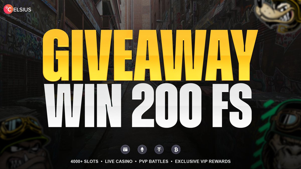 💸Giveaway - Win 200 FS 🎰
(50 FS x 4 users)

Conditions:
✅Follow us
❤️Like &amp; Repost this post
✍️Leave a comment with your Celsius username

Play with Celsius celsiuscasino.com/slots
Good Luck!